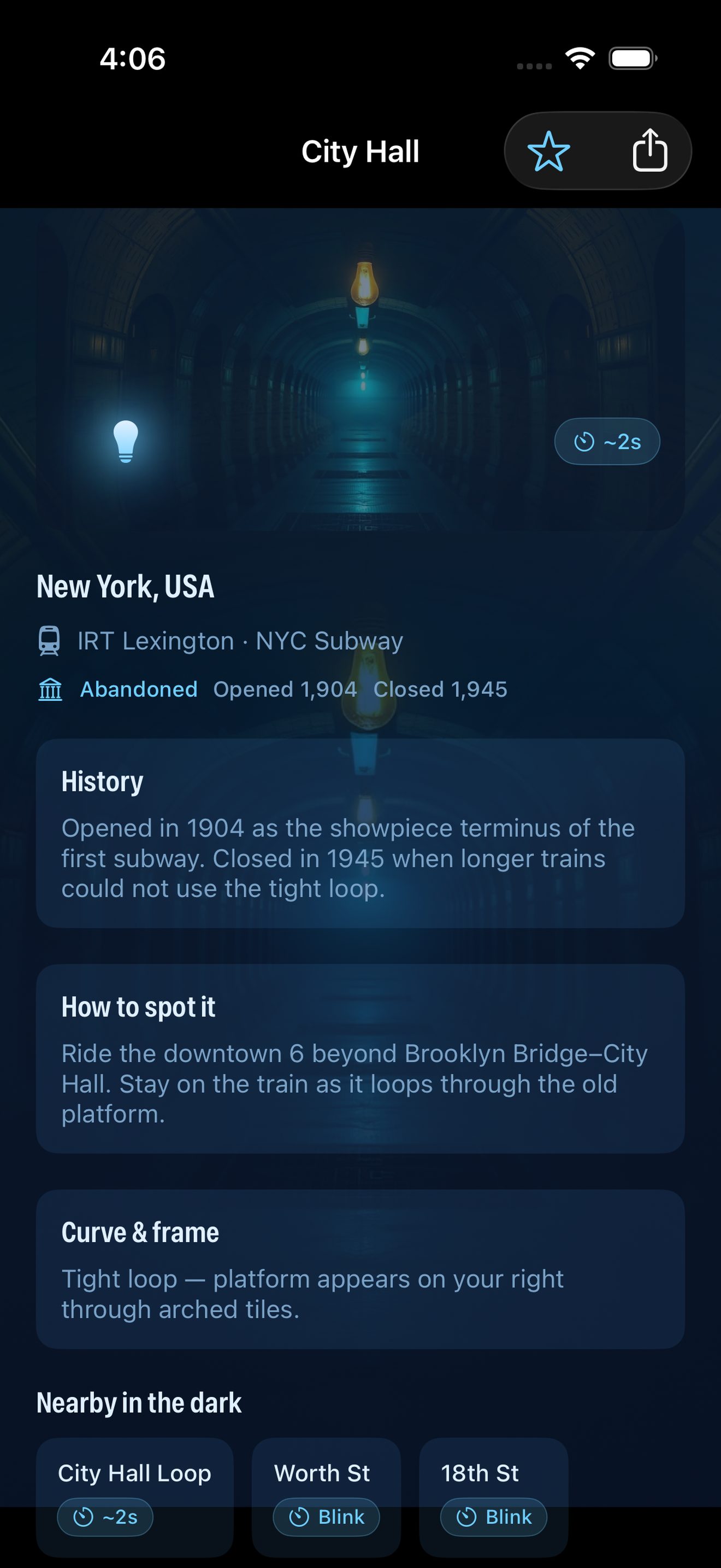 Station detail screen