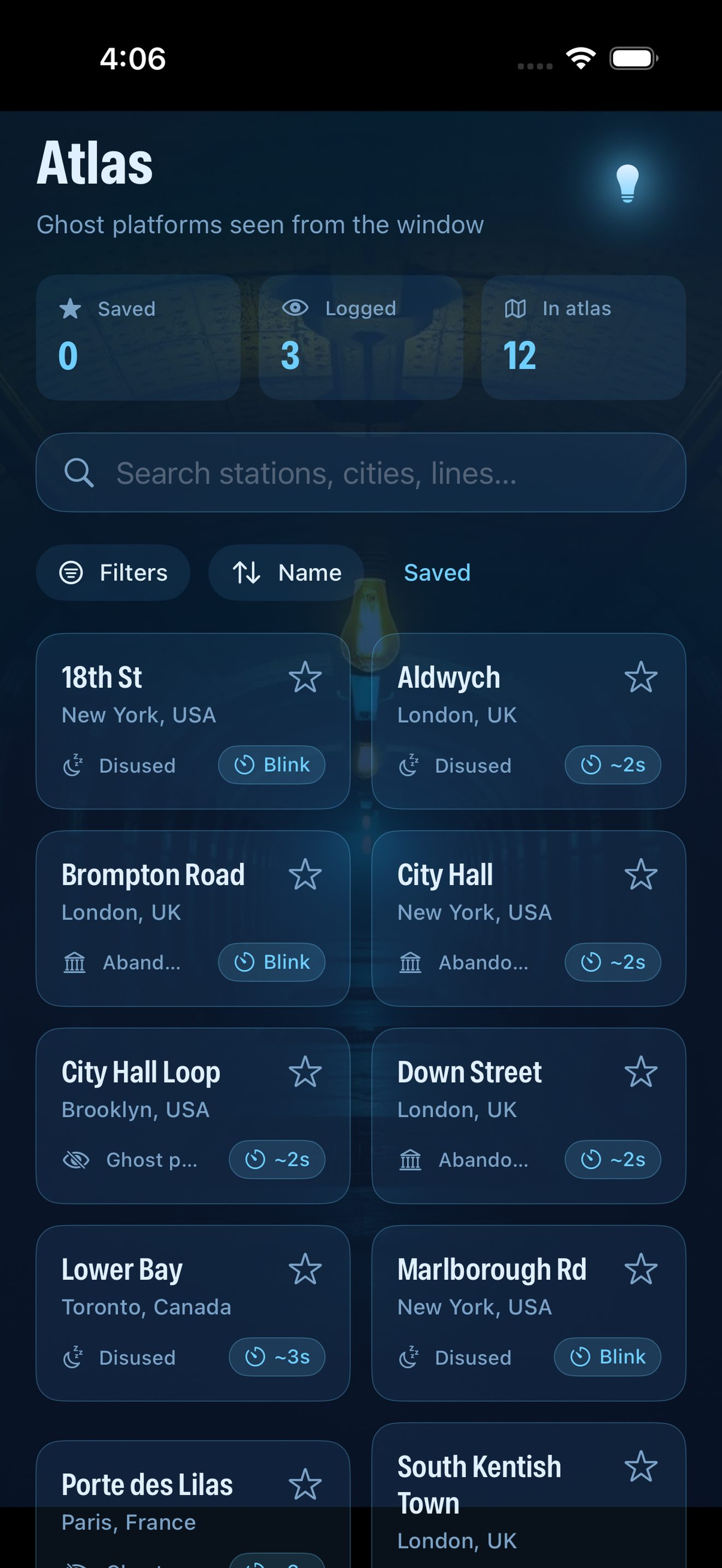 Atlas home screen